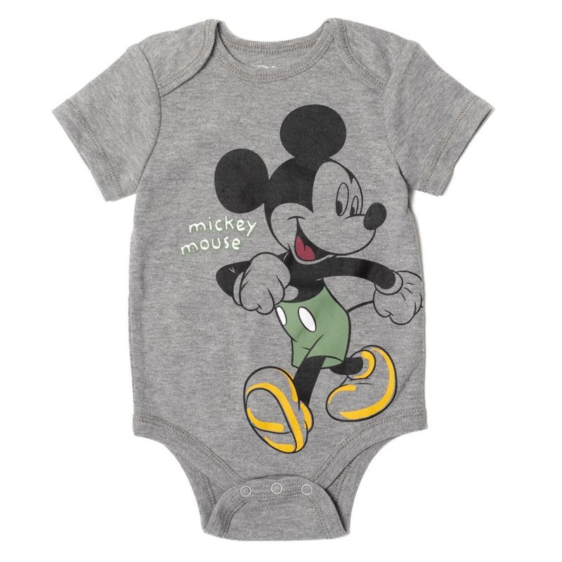Disney Classics Mickey Mouse Winnie the Pooh Baby Hoodie Bodysuit and Pants 3 Piece Outfit Set Newborn to Infant, 4 of 9