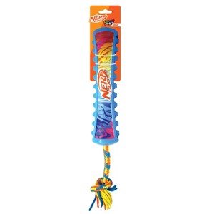 NERF 2.7 inch TPR Color Blast Squeak Stick with T-Shirt Rope Dog Toys - 1 of 4