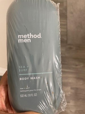 Method Men's - Sea + Surf Body Wash 18 Ounce & Sea + Surf Exfoliating Bar  Soap, 6 oz - Set of 2