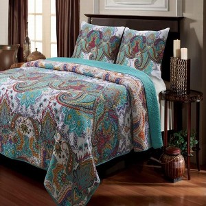 Nirvana Reversible Pillow Sham Standard 20" x 26"Multicolor by Greenland Home Fashion - 1 of 4