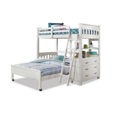 Twin/Full Highlands Bunk Bed with Lower Bed White - Hillsdale Furniture