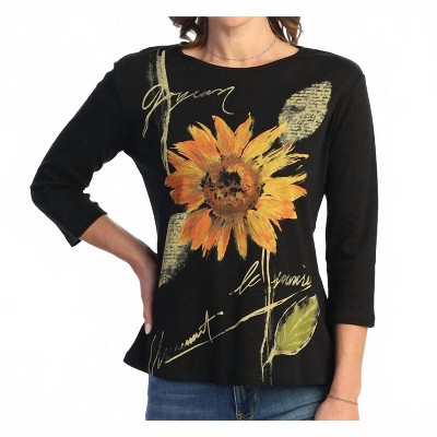 Women's Sunflower Printed Cotton Top - Jess & Jane