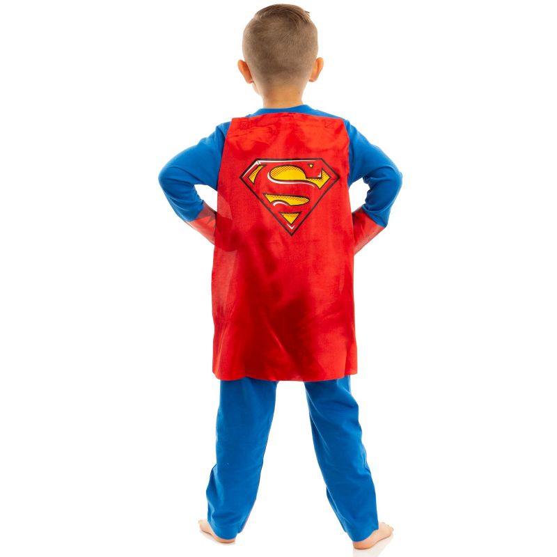 DC Comics Justice League Superman Zip Up Costume Coverall and Cape Toddler, 4 of 10