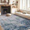 Area Rug, Washable Ombre Print Vintage Distressed Ultra-Thin Bedroom Living Room Accent Rug, Low Pile Non-Slip Area Rug for Dining Room Home - 2 of 4