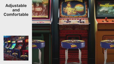 Arcade1Up Marvel X-Men Adjustable Arcade Stool with Chrome Plated Steel Frame