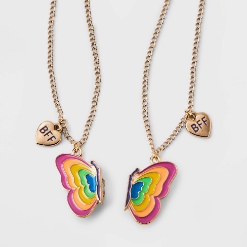 Girls Butterfly Choker Necklace & Ring Set (Kids)