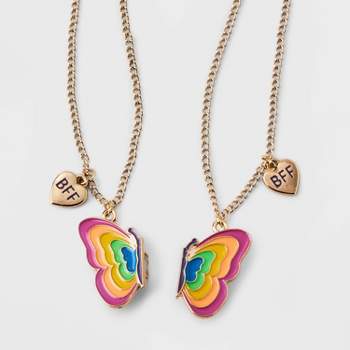 Girls' 2pk BFF Necklace Set with Magnetic Butterfly Wings - Cat & Jack™