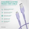 iHome 6ft USB to Micro USB Cable, Charge & Sync, Durable Braided Nylon, Strain Defense Technology, Lavender - 2 of 4