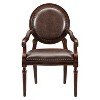 TiramisuBest Dark Brown Solid Wood Armchair with Faux Leather, Nailhead Trim, 300lbs Capacity - 2 of 4