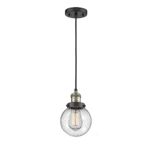 Beacon - 1 Light Cord Hung Mini Pendant In Industrial Style-9.5 Inches Tall and 6 Inches Wide - 1 of 1