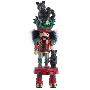 Kurt Adler 18-Inch Hollywood Black Bear Hat Nutcracker - 1 of 4