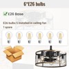 20'' Farmhouse Flush Mount Caged Ceiling Fans with Light and Remote Rustic Low Profile Fandelier Industrial Bladeless Ceiling Fans for Kitchen Bedroom - 3 of 4
