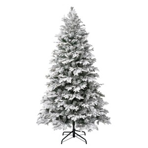 National Tree Company 7.5' First Traditions Unlit Acacius Snowy Artificial Christmas Tree - 1 of 3
