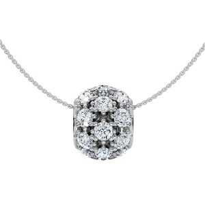 Pompeii3 1Ct Pave Puff Slide Diamond Pendant Women's Necklace 18" Lab Created Gold - 1 of 4