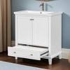 30" Bathroom Vanity with Sink Combo, Bathroom Storage Cabinet with Drawer and 2 Doors, Bath Vanity Cabinet with Adjustable Shelf - Leovsnove - 2 of 4