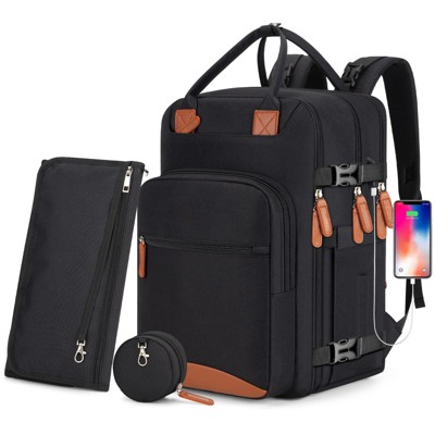 Itopfox Multi-Function Baby Diaper Backpack with Changing Pad, Pacifier Holder, USB Port, Waterproof & Anti-Theft Design for Parents