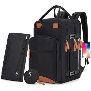 Itopfox Multi-Function Baby Diaper Backpack with Changing Pad, Pacifier Holder, USB Port, Waterproof & Anti-Theft Design for Parents - 1 of 4