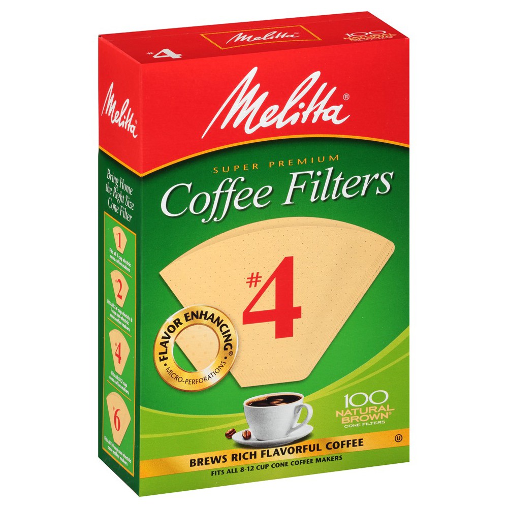 Melitta Natural Brown #4 Coffee Filter 100ct