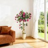 4FT Artificial Bougainvillea Tree, Fake Bougainvillea Pink Flower Silk Plant in White Planter, Faux Blooming Topiary Tree for Indoor Outdoor Decor - 2 of 4