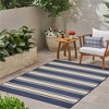 SKRAN Wavy Stripe Modern Indoor Outdoor Area Rug, Farmhouse Transitional Coastal,Bedroom,Kitchen,Backyard,Patio,Non Shedding 5'3"x7' - 2 of 4