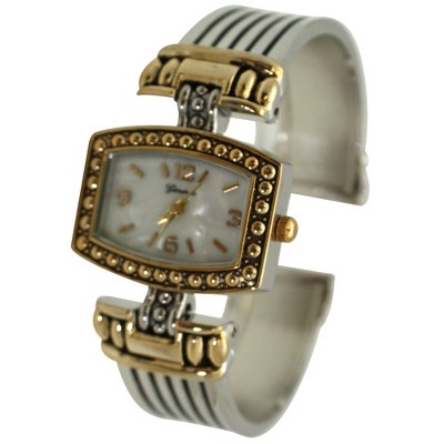 Two Tone Two Tone Detailed Bangle Women Watch