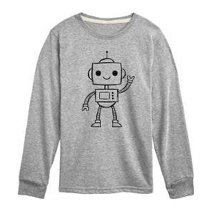 Boys' - Instant Message - Robot Sketch Long Sleeve Graphic T-Shirt - 1 of 4