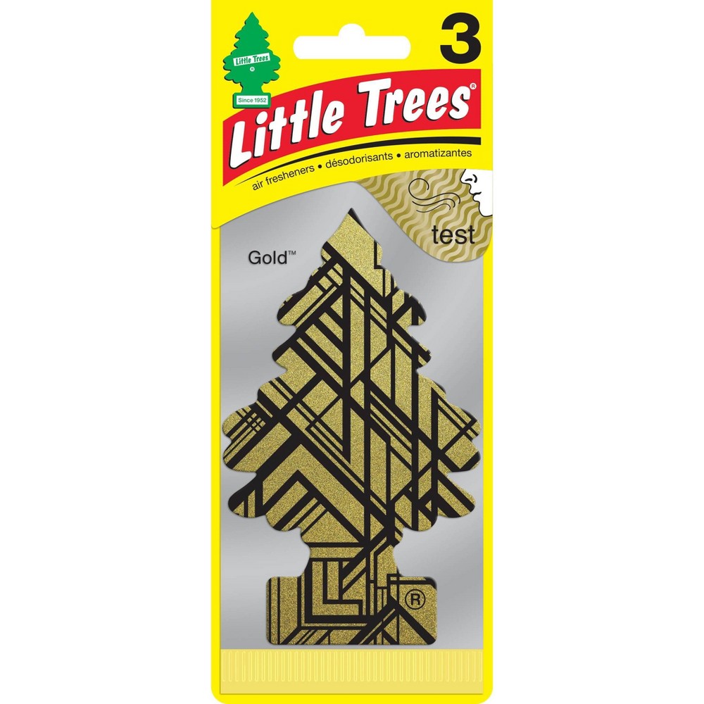 Photos - Air Freshener Little Trees 3pk Gold 