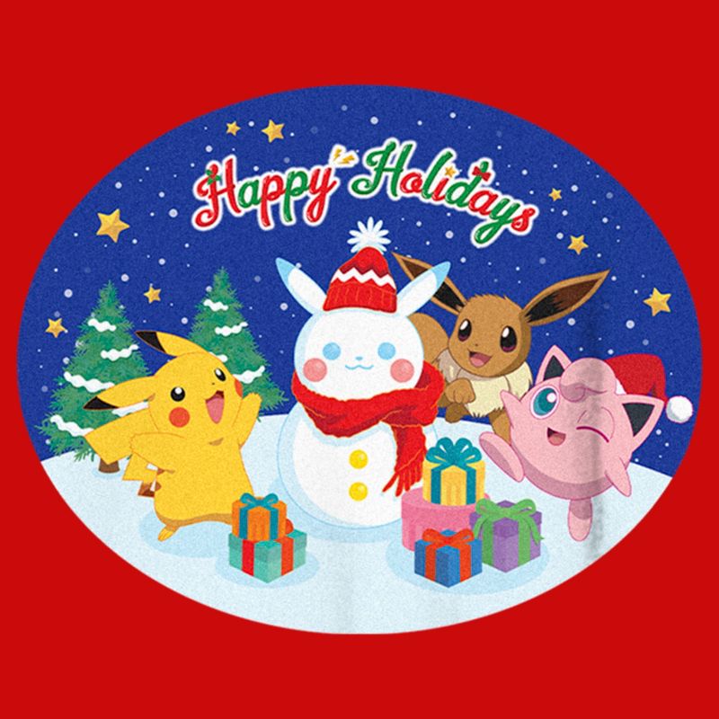 Boy's Pokemon Christmas Happy Holidays Snowman T-Shirt, 2 of 5
