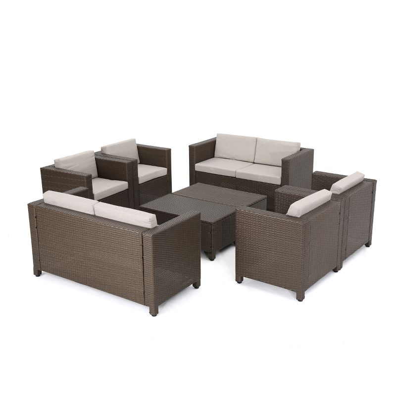 Puerta 8pc Wicker Chat Set - Christopher Knight Home, 3 of 6