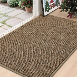 Dirt Trapper Door 32 inchx 48 inch Non - Slip Washable Doormats Beige Entrance Dirt Resistant Absorbent Low Profile Floor Mats - 1 of 4