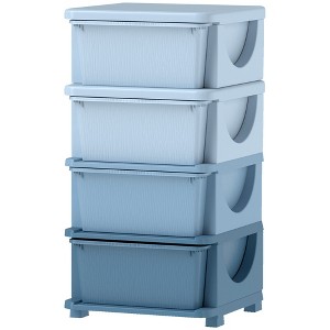 Aghana Digitals Blue 3-Tier Kids Toy Organizer with Removable 16L Plastic Bins - Safe Rounded - 1 of 4