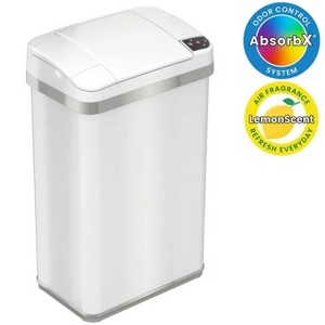 LunaLulinlk 4-Gal Multifunction Sensor Trash Can, Pearl White - 1 of 4