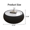 Kumasinova 25.77" PU Leather Round Coffee Table,Modern End Table with Light Marble Top,Side Table with Drum Shape,Center Table for Living Room - 2 of 4