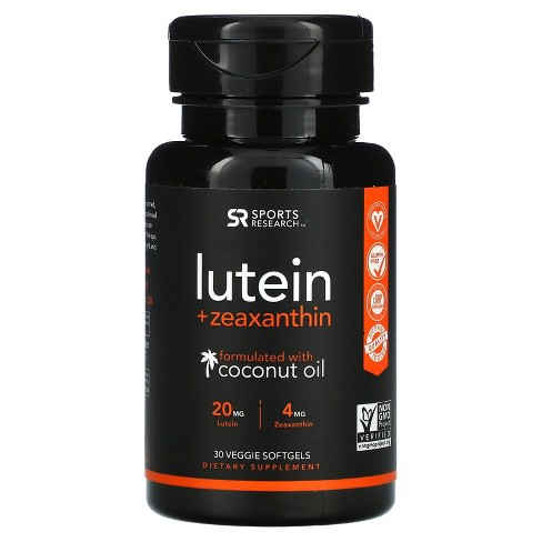 Sports Research Lutein + Zeaxanthin With Coconut Oil, Dietary ...