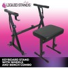 Liquid Stands Piano Keyboard Stand and Bench Set with Wheels - Portable Heavy Duty Digital Piano Stand for 54-88 Key - Music Stand w/ Wheels and Seat - 2 of 4