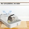 HTUTWOO Open Cat Litter Box ,Heightening Anti-Splashing Cats Litter Pan, With Litter Sifting Scoop, Semi-Enclosed Removable Kittens Litter For Boxes - 2 of 4