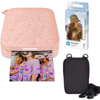 HP Sprocket Portable 2x3 Instant Photo Printer (Blush Pink) Zink Paper  Bundle