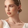 Silver White CZ Teardrop Earrings | Spiral Bridal Dangle for Women & Gifts - 3 of 4