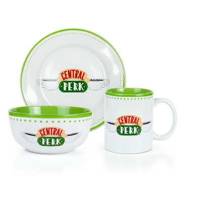 Robe Factory LLC Friends Central Perk Coffee House Dining Set Collection | 3-Piece Dinner Set