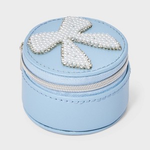 Round Travel Jewelry Organizer with Pearl Bow - A New Day™ - 1 of 2
