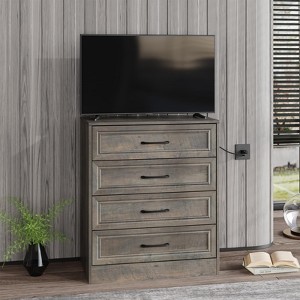 Dresser for Bedroom, 4 Drawer Small Dresser with Charging Station for Living Room, Chest of Drawers - 1 of 4