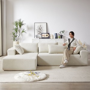 Modular 108” Chenille Sectional Sofa: L-Shaped with 6 Pillows, Free Combination - Ideal for Living Room and Bedroom (Left Chaise) - 1 of 4