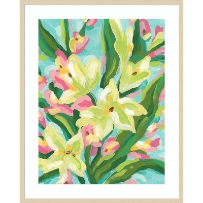 Floral Vibration II Framed Abstract Graphic Art Print in Svelte Natural