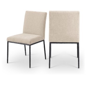 Meridian Furniture,Reeves Chenille Fabric Dining Chair, Set of 2 - 1 of 4
