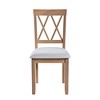 Set of 2 Upholstered Dining Chairs Wooden Kitchen Chairs Dining Room Chairs with Solid Wood Legs & Padded Seat, Gray+Natural/Brown/Espresso-ModernLuxe - 4 of 4