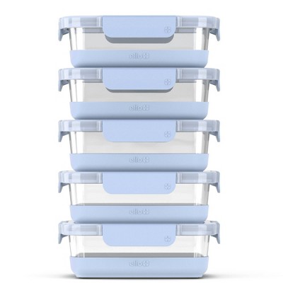 Ello 10pc Glass Meal Prep Food Storage Container Set Blue