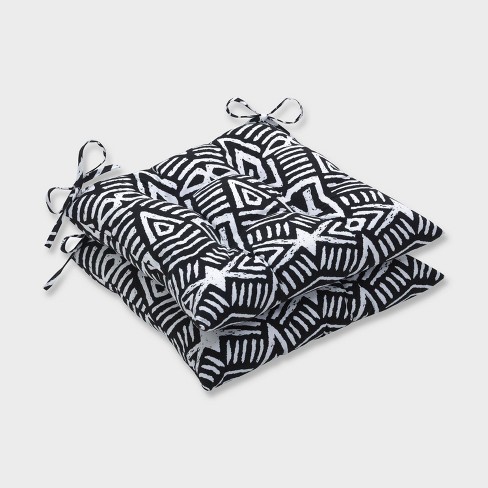 2pk Tribal Dimensions Wrought Iron Outdoor Seat Cushions Black