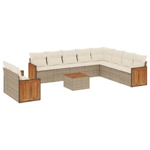 vidaXL Garden Sofa Set Beige - 1 of 4