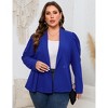 BLUEMING Womens Plus Size Blazers Business Casual Knit Blazer Long Sleeve Shawl Lapel High Waist Jackets - 4 of 4
