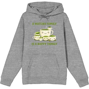 A Matcha Family Is A Happy Family Adult Long Sleeve Hoodie - 1 of 2